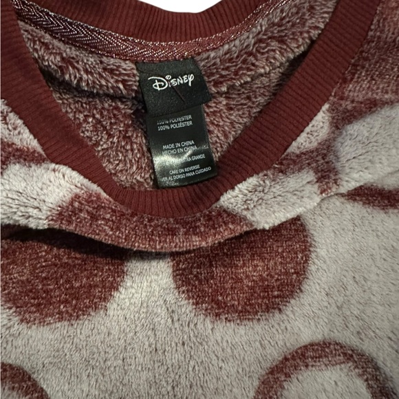 Disney Mickey Maroon and Cream Polka Dot matching soft pajama/lounge set size-xl - Picture 4 of 5